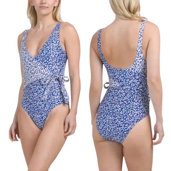 Summersalt The Perfect Wrap One Piece Swimsuit Floral Print Size 4 - Picture 1 of 10